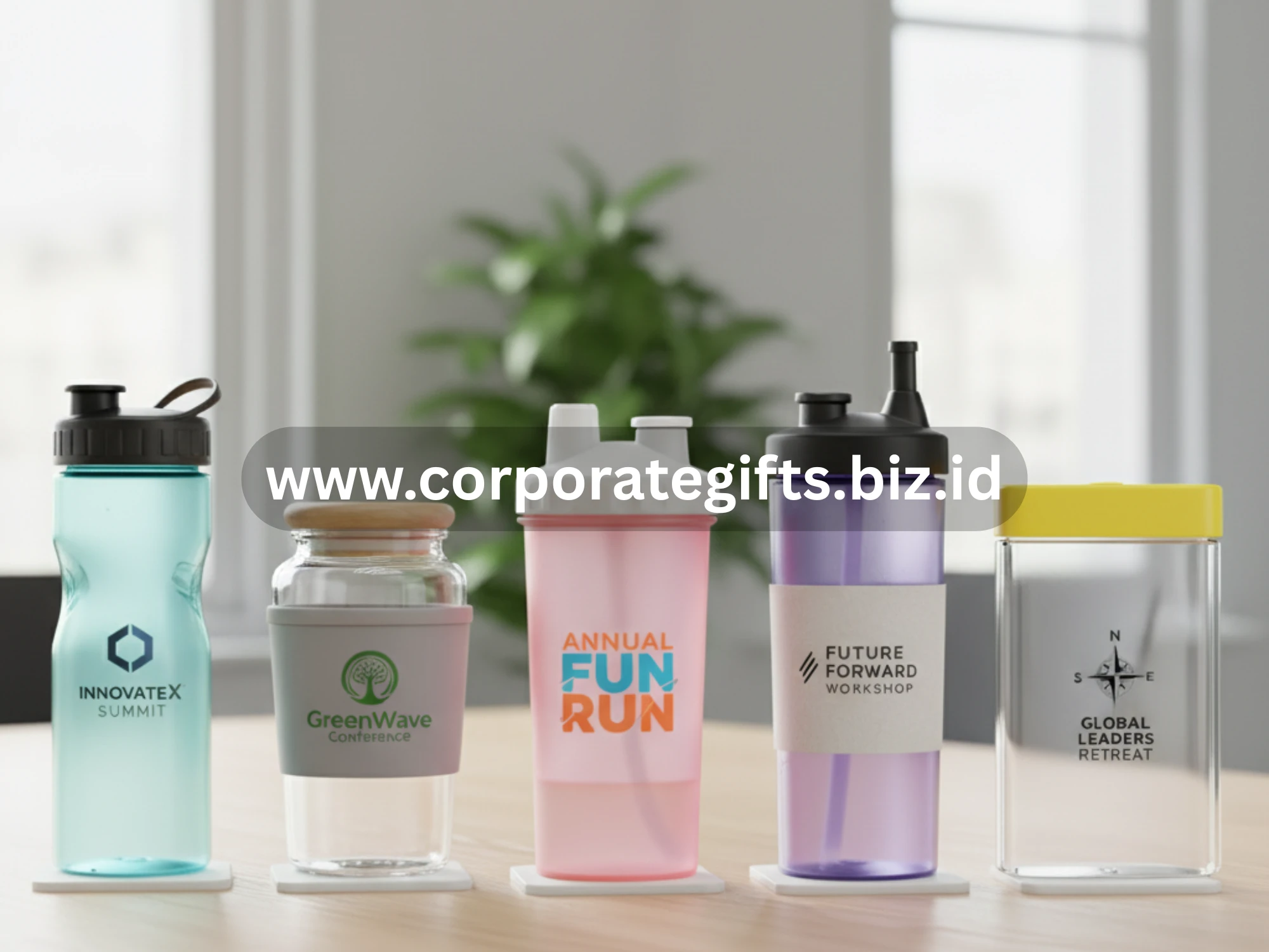 Botol minum plastik BPA Free dengan logo event perusahaan